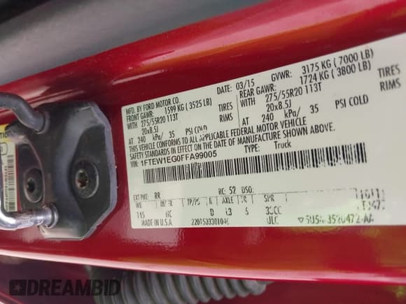 ✅ 2015 Ford F-150 XLT • VIN: 1FTEW1EG0FFA99005 • Lot: 42562881. Wystawiony na IAAI z przebiegiem 176 139 mil. Bezpłatny archiwum sprzedaży aukcyjnych z USA i szczegółowy raport historii pojazdu na DreamBid. Zdjęcie 9.
