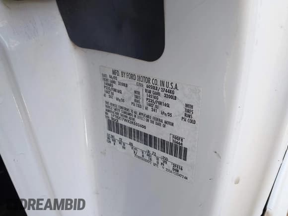 ✅ 2002 Ford F-150 XL • VIN: 1FTRX17WX2KE03400 • Lot: 43736979. Listed on IAAI with 243,950 mi. Free auction sales archive from the USA and detailed vehicle history report at DreamBid. Image 9.