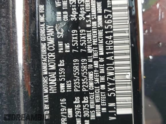 ✅ 2017 Hyundai Santa Fe Ultimate • VIN: 5XYZWDLA1HG415657 • Лот: 72304443. Опубликован ранее на Copart с пробегом 101 622 миль. Бесплатный доступ к архиву аукционных продаж из США и подробный отчёт об истории автомобиля на DreamBid. Изображение 14.