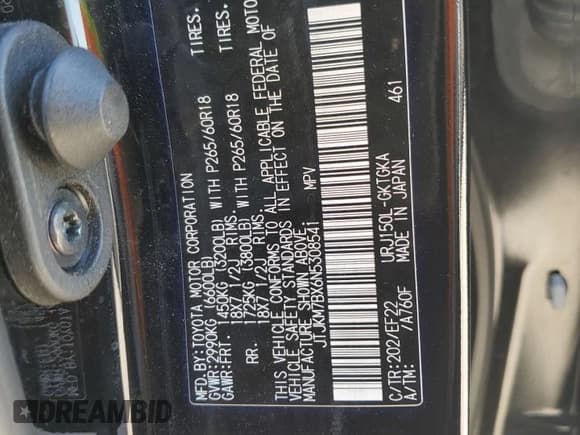 ✅ 2022 Lexus GX 460 • VIN: JTJKM7BX6N5308541 • Lot: 72964964. Wystawiony na Copart z przebiegiem 16 756 mil. Bezpłatny archiwum sprzedaży aukcyjnych z USA i szczegółowy raport historii pojazdu na DreamBid. Zdjęcie 13.