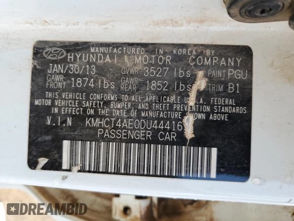 ✅ 2013 Hyundai Accent GLS • VIN: KMHCT4AE0DU444169 • Лот: 70630994. Опубликован ранее на Copart с пробегом 128 644 миль. Бесплатный доступ к архиву аукционных продаж из США и подробный отчёт об истории автомобиля на DreamBid. Изображение 12.