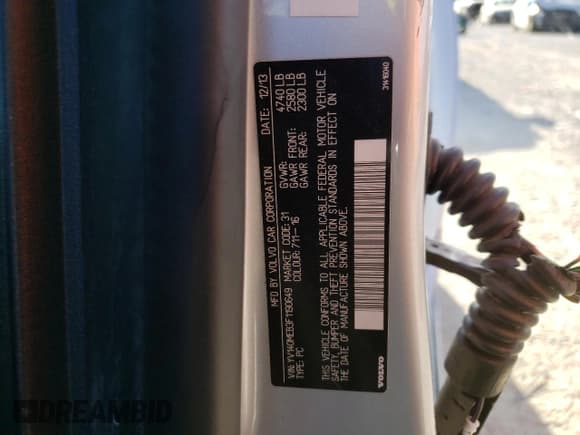 ✅ 2015 Volvo V60 T5 Drive-E Premier • VIN: YV140MEB3F1190649 • Lot: 71019093. Listed on Copart with 82,813 mi. Free auction sales archive from the USA and detailed vehicle history report at DreamBid. Image 15.