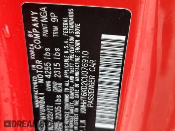 2012 Hyundai Genesis Coupe 2.0T z VIN KMHHT6KD2CU076910, wystawiony jako Copart lot #74359224 z przebiegiem 137 614 mil mil oraz Szkoda całkowita • Salvage title. Historia ofert i sprzedaży dostępna na DreamBid. Obrazek 12.