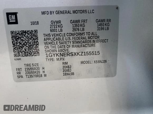 ✅ 2019 Cadillac XT5 Premium Luxury FWD • VIN: 1GYKNERSXKZ155515 • Lot: 84229885. Wystawiony na Copart z przebiegiem 68 112 mil. Bezpłatny archiwum sprzedaży aukcyjnych z USA i szczegółowy raport historii pojazdu na DreamBid. Zdjęcie 13.