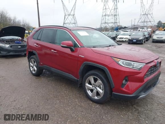 ✅ 2019 Toyota RAV4 Hybrid Limited • VIN: 2T3DWRFV7KW022034 • Lot: 43729520. Listed on IAAI with 36,321 mi. Free auction sales archive from the USA and detailed vehicle history report at DreamBid. Image 1.