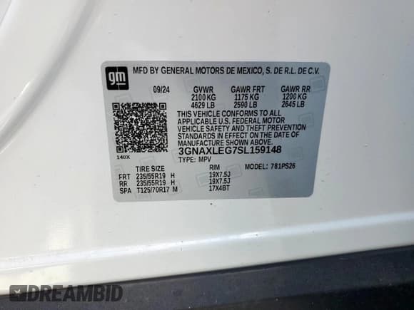 ✅ 2025 Chevrolet Equinox FWD RS • VIN: 3GNAXLEG7SL159148 • Lot: 71194425. Wystawiony na Copart z przebiegiem 5 221 mil. Bezpłatny archiwum sprzedaży aukcyjnych z USA i szczegółowy raport historii pojazdu na DreamBid. Zdjęcie 14.