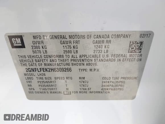 ✅ 2017 Chevrolet Equinox LT • VIN: 2GNFLFEK2H6309266 • Лот: 43570342. Опубликован ранее на IAAI с пробегом 164 340 миль. Бесплатный доступ к архиву аукционных продаж из США и подробный отчёт об истории автомобиля на DreamBid. Изображение 9.