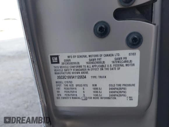 ✅ 2004 Chevrolet Silverado 1500 LS • VIN: 2GCEC19V941120634 • Lot: 43609930. Listed on IAAI with 287,265 mi. Free auction sales archive from the USA and detailed vehicle history report at DreamBid. Image 9.