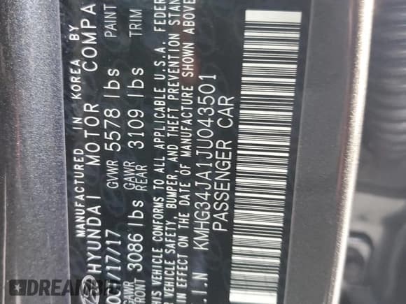 ✅ 2018 Genesis G90 Premium • VIN: KMHG34JA1JU043501 • Lot: 50262155. Listed on Copart with 161,418 mi. Free auction sales archive from the USA and detailed vehicle history report at DreamBid. Image 12.