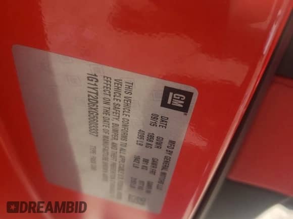 2016 Chevrolet Corvette Z06 3LZ with VIN 1G1YT2D6XG5603337, listed as a Copart auction lot 64940244 with Not provided miles and Salvage title. Bid and sale history available at DreamBid. Image 12.