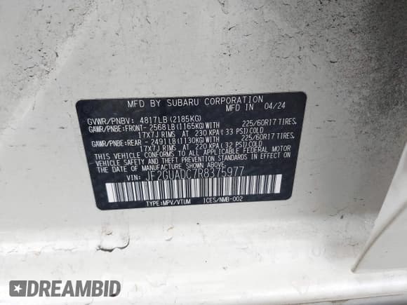 ✅ 2024 Subaru Crosstrek Premium • VIN: JF2GUADC7R8375977 • Лот: 43448425. Опубликован ранее на IAAI с пробегом 25 775 миль. Бесплатный доступ к архиву аукционных продаж из США и подробный отчёт об истории автомобиля на DreamBid. Изображение 9.