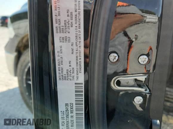 2022 Ram 1500 Tradesman with VIN 3C6RR6KTXNG284139, listed as a Copart auction lot 60157525 with 82,743 mi miles and Salvage title. Bid and sale history available at DreamBid. Image 12.