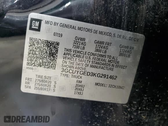 ✅ 2019 Chevrolet Silverado 1500 LTZ • VIN: 3GCUYGED3KG291462 • Lot: 67929494. Wystawiony na Copart z przebiegiem 59 486 mil. Bezpłatny archiwum sprzedaży aukcyjnych z USA i szczegółowy raport historii pojazdu na DreamBid. Zdjęcie 14.