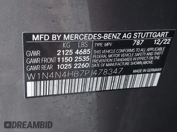 ✅ 2023 Mercedes-Benz GLA 250 • VIN: W1N4N4HB7PJ478347 • Lot: 41345825. Listed on IAAI with 23,995 mi. Free auction sales archive from the USA and detailed vehicle history report at DreamBid. Image 9.