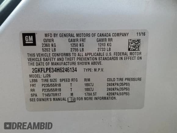 ✅ 2017 GMC Terrain SLT • VIN: 2GKFLPE34H6246134 • Lot: 81996135. Wystawiony na Copart z przebiegiem 71 973 mil. Bezpłatny archiwum sprzedaży aukcyjnych z USA i szczegółowy raport historii pojazdu na DreamBid. Zdjęcie 13.