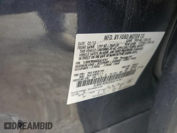 ✅ 2013 Lincoln MKS • VIN: 1LNHL9DK0DG614761 • Лот: 80863685. Опубликован ранее на Copart с пробегом 101 453 миль. Бесплатный доступ к архиву аукционных продаж из США и подробный отчёт об истории автомобиля на DreamBid. Изображение 12.