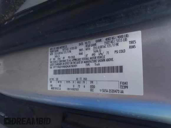 ✅ 2016 Ford Transit Cargo • VIN: 1FTYR2YM9GKA19351 • Лот: 43470065. Опубликован ранее на IAAI с пробегом 176 469 миль. Бесплатный доступ к архиву аукционных продаж из США и подробный отчёт об истории автомобиля на DreamBid. Изображение 9.