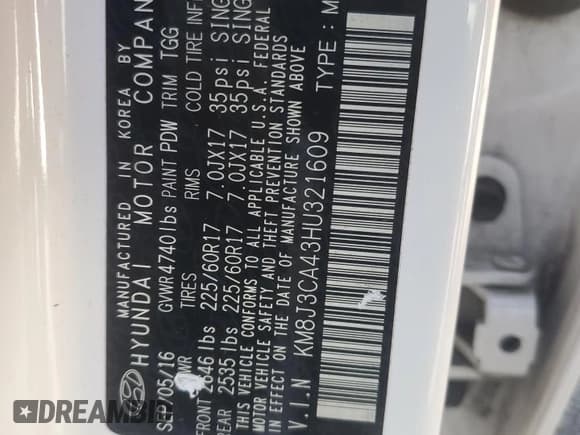 ✅ 2017 Hyundai Tucson SE • VIN: KM8J3CA43HU321609 • Лот: 87051665. Опубликован ранее на Copart с пробегом 142 753 миль. Бесплатный доступ к архиву аукционных продаж из США и подробный отчёт об истории автомобиля на DreamBid. Изображение 13.