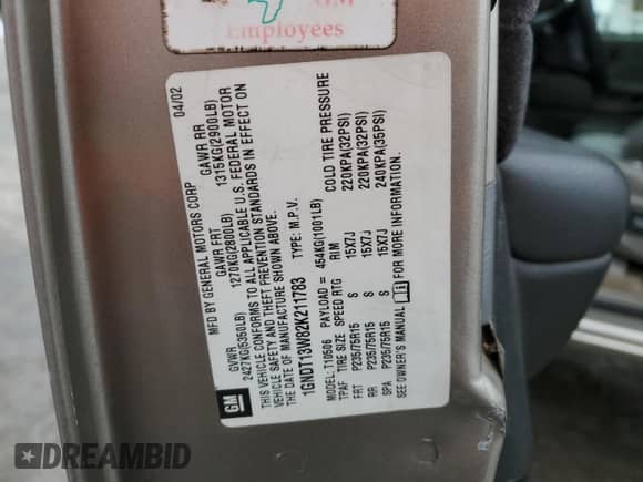 2002 Chevrolet Blazer LS with VIN 1GNDT13W82K211783, listed as a Copart auction lot 41692645 with 244,037 mi miles and Salvage title. Bid and sale history available at DreamBid. Image 13.