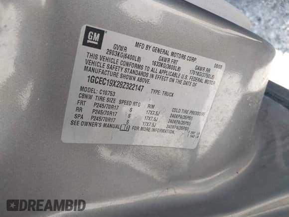 2008 Chevrolet Silverado 1500 Work Truck с VIN 1GCEC19X28Z322147, выставлен на аукционе IAAI как лот 42233304 с пробегом 132 411 миль миль и . История ставок и продаж доступна на DreamBid. Изображение 9.