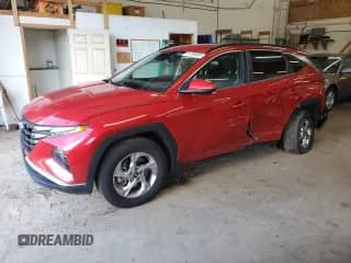 2022 Hyundai Tucson SEL with VIN 5NMJBCAE1NH045188, listed as a Copart auction lot 81759935 with 34,314 mi miles and Salvage title. Bid and sale history available at DreamBid. Image 1.