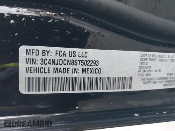 ✅ 2025 Jeep Compass Limited • VIN: 3C4NJDCN8ST502293 • Lot: 43639204. Listed on IAAI with 5,786 mi. Free auction sales archive from the USA and detailed vehicle history report at DreamBid. Image 9.