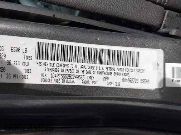 ✅ 2011 Dodge Durango Citadel • VIN: 1D4RE5GG2BC740565 • Lot: 42099272. Listed on IAAI with Not provided. Free auction sales archive from the USA and detailed vehicle history report at DreamBid. Image 9.