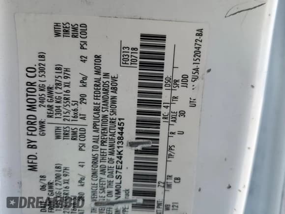 ✅ 2019 Ford Transit Connect XL • VIN: NM0LS7E24K1384451 • Lot: 90664305. Listed on Copart with 142,172 mi. Free auction sales archive from the USA and detailed vehicle history report at DreamBid. Image 13.