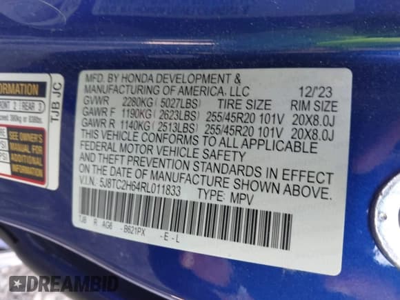 ✅ 2024 Acura RDX w/A-Spec Package • VIN: 5J8TC2H64RL011833 • Лот: 43383759. Опубликован ранее на IAAI с пробегом 21 078 миль. Бесплатный доступ к архиву аукционных продаж из США и подробный отчёт об истории автомобиля на DreamBid. Изображение 9.