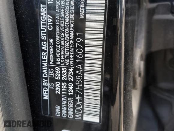 ✅ 2010 Mercedes-Benz E 63 AMG • VIN: WDDHF7HB8AA160791 • Lot: 82376145. Listed on Copart with 291,901 mi. Free auction sales archive from the USA and detailed vehicle history report at DreamBid. Image 12.