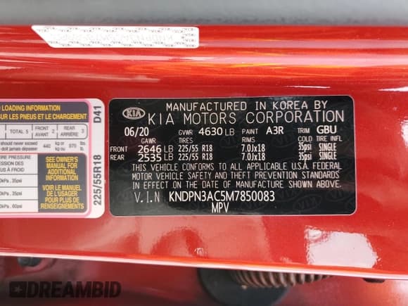 ✅ 2021 Kia Sportage EX • VIN: KNDPN3AC5M7850083 • Лот: 80499475. Опубликован ранее на Copart с пробегом 38 348 миль. Бесплатный доступ к архиву аукционных продаж из США и подробный отчёт об истории автомобиля на DreamBid. Изображение 12.