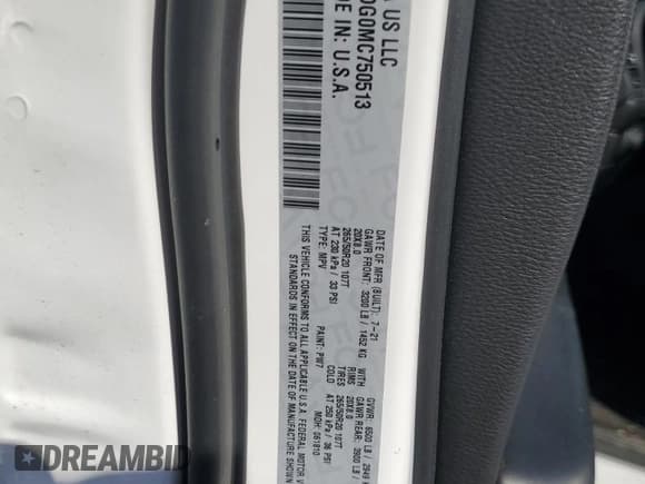 ✅ 2021 Dodge Durango GT Plus • VIN: 1C4RDJDG0MC750513 • Лот: 82373755. Опубликован ранее на Copart с пробегом 72 542 миль. Бесплатный доступ к архиву аукционных продаж из США и подробный отчёт об истории автомобиля на DreamBid. Изображение 13.