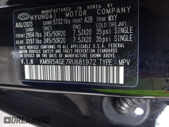 ✅ 2024 Hyundai Palisade Limited • VIN: KM8R54GE7RU681972 • Lot: 43658568. Wystawiony na IAAI z przebiegiem 45 573 mil. Bezpłatny archiwum sprzedaży aukcyjnych z USA i szczegółowy raport historii pojazdu na DreamBid. Zdjęcie 9.