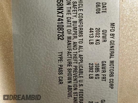 ✅ 2007 Pontiac G6 G6 • VIN: 1G2ZG58NX74108732 • Lot: 91587865. Listed on Copart with 228,091 mi. Free auction sales archive from the USA and detailed vehicle history report at DreamBid. Image 12.