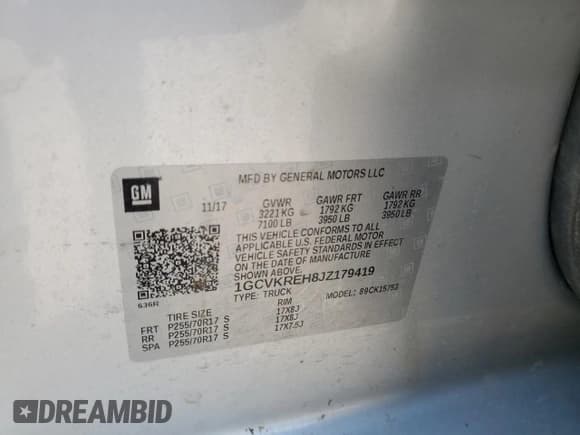 ✅ 2018 Chevrolet Silverado 1500 LT • VIN: 1GCVKREH8JZ179419 • Лот: 62764444. Опубликован ранее на Copart с пробегом 78 493 миль. Бесплатный доступ к архиву аукционных продаж из США и подробный отчёт об истории автомобиля на DreamBid. Изображение 12.