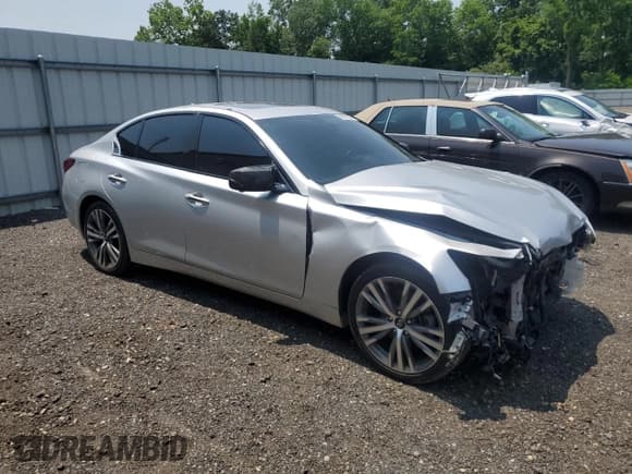 ✅ 2019 Infiniti Q50 Signature Edition • VIN: JN1EV7AR8KM591707 • Lot: 58957555. Listed on Copart with 53,450 mi. Free auction sales archive from the USA and detailed vehicle history report at DreamBid. Image 4.
