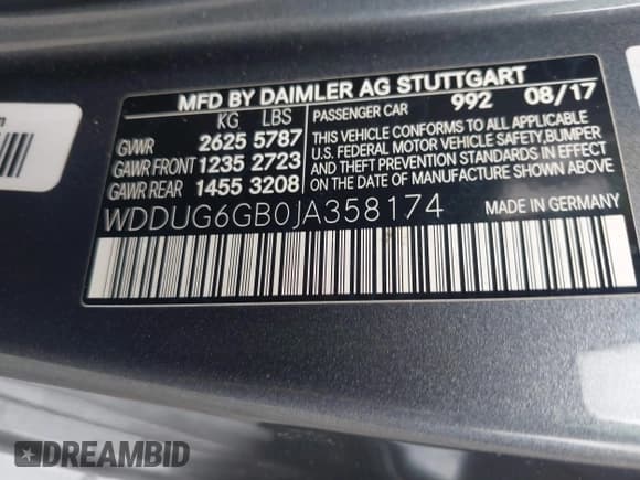 ✅ 2018 Mercedes-Benz S 450 • VIN: WDDUG6GB0JA358174 • Lot: 42539967. Listed on IAAI with 69,470 mi. Free auction sales archive from the USA and detailed vehicle history report at DreamBid. Image 9.