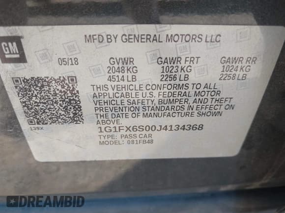 ✅ 2018 Chevrolet Bolt EV Premier • VIN: 1G1FX6S00J4134368 • Lot: 42946044. Listed on IAAI with 70,979 mi. Free auction sales archive from the USA and detailed vehicle history report at DreamBid. Image 9.