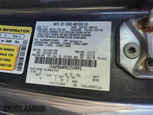 ✅ 2016 Ford Mustang V6 • VIN: 1FA6P8AM9G5254993 • Lot: 82328085. Listed on Copart with 107,181 mi. Free auction sales archive from the USA and detailed vehicle history report at DreamBid. Image 13.