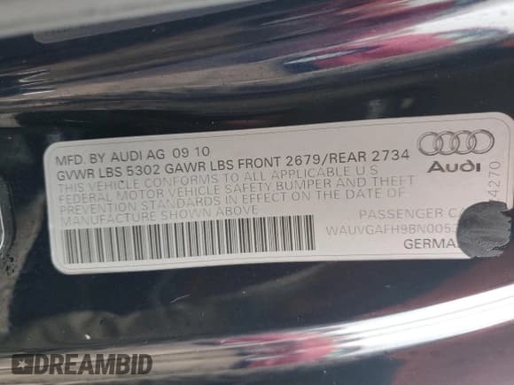 ✅ 2011 Audi S5 Prestige • VIN: WAUVGAFH9BN005382 • Лот: 43701155. Опубликован ранее на Copart с пробегом 148 708 миль. Бесплатный доступ к архиву аукционных продаж из США и подробный отчёт об истории автомобиля на DreamBid. Изображение 14.