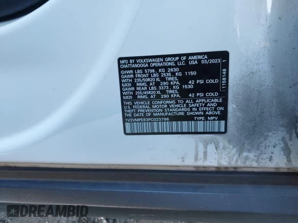 ✅ 2023 Volkswagen ID.4 Pro • VIN: 1V2VMPE83PC023796 • Лот: 41402556. Опубликован ранее на IAAI с пробегом 19 211 миль. Бесплатный доступ к архиву аукционных продаж из США и подробный отчёт об истории автомобиля на DreamBid. Изображение 9.