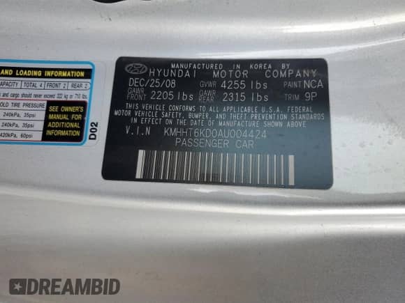 2010 Hyundai Genesis Coupe Premium z VIN KMHHT6KD0AU004424, wystawiony jako Copart lot #89006215 z przebiegiem 128 992 mil mil oraz Szkoda całkowita • Salvage title. Historia ofert i sprzedaży dostępna na DreamBid. Obrazek 13.