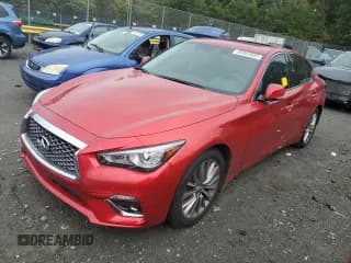 ✅ 2023 Infiniti Q50 Luxe • VIN: JN1EV7BR7PM543198 • Lot: 85307605. Listed on Copart with 33,343 mi. Free auction sales archive from the USA and detailed vehicle history report at DreamBid. Image 1.