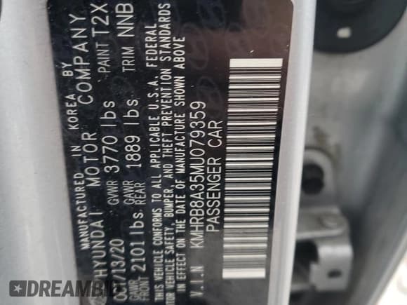 ✅ 2021 Hyundai Venue SE • VIN: KMHRB8A35MU079359 • Lot: 80423514. Listed on Copart with Not provided. Free auction sales archive from the USA and detailed vehicle history report at DreamBid. Image 14.