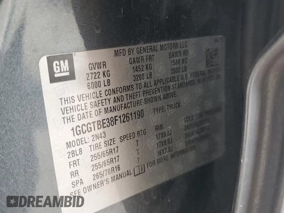 ✅ 2015 Chevrolet Colorado 4WD LT • VIN: 1GCGTBE38F1261190 • Лот: 77997694. Опубликован ранее на Copart с пробегом 275 705 миль. Бесплатный доступ к архиву аукционных продаж из США и подробный отчёт об истории автомобиля на DreamBid. Изображение 12.