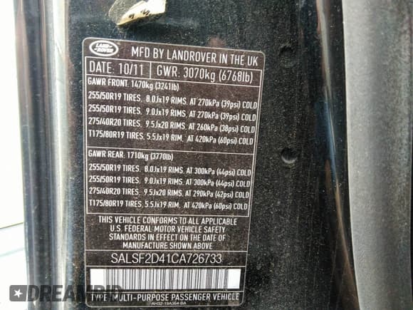 ✅ 2012 Land Rover Range Rover Sport HSE • VIN: SALSF2D41CA726733 • Лот: 42201212. Опубликован ранее на IAAI с пробегом 258 935 миль. Бесплатный доступ к архиву аукционных продаж из США и подробный отчёт об истории автомобиля на DreamBid. Изображение 9.