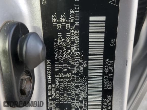 ✅ 2006 Toyota 4Runner SR5 • VIN: JTEZT14R960026274 • Лот: 92637735. Опубликован ранее на Copart с пробегом 158 731 миль. Бесплатный доступ к архиву аукционных продаж из США и подробный отчёт об истории автомобиля на DreamBid. Изображение 13.