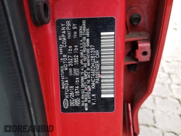 2017 Hyundai Accent SE с VIN KMHCT4AE0HU281397, выставлен на аукционе Copart как лот 35791303 с пробегом 100 120 миль миль и . История ставок и продаж доступна на DreamBid. Изображение 12.