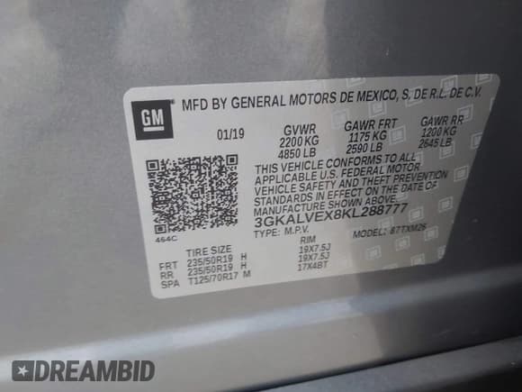 ✅ 2019 GMC Terrain SLT • VIN: 3GKALVEX8KL288777 • Lot: 43632184. Wystawiony na IAAI z przebiegiem 38 792 mil. Bezpłatny archiwum sprzedaży aukcyjnych z USA i szczegółowy raport historii pojazdu na DreamBid. Zdjęcie 9.