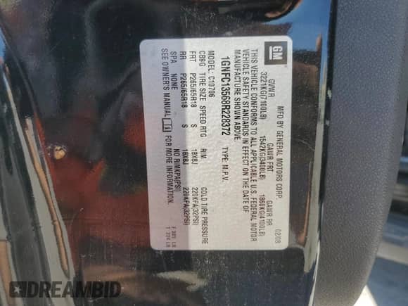 2008 Chevrolet Tahoe с VIN 1GNFC13568R228372, выставлен на аукционе Copart как лот 91379405 с пробегом 187 699 миль миль и Чистый • Clean title. История ставок и продаж доступна на DreamBid. Изображение 13.